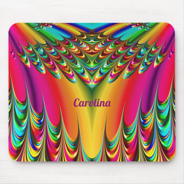 Mousepad CAROLINA ~ Zany Amarelo, Azul, Verde e Rosa (Frente)