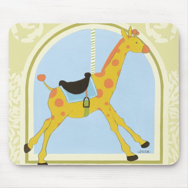 Mousepad Carousel Giraffe por June Erica Vess (Frente)