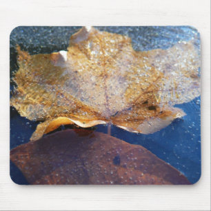 Mousepad Carpintaria Amarelo Congelada Folha de outono