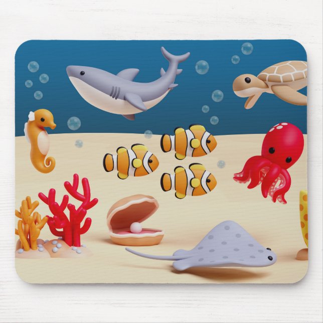 Mousepad Carregador de Mouse de Bolsa Oceânica (Frente)