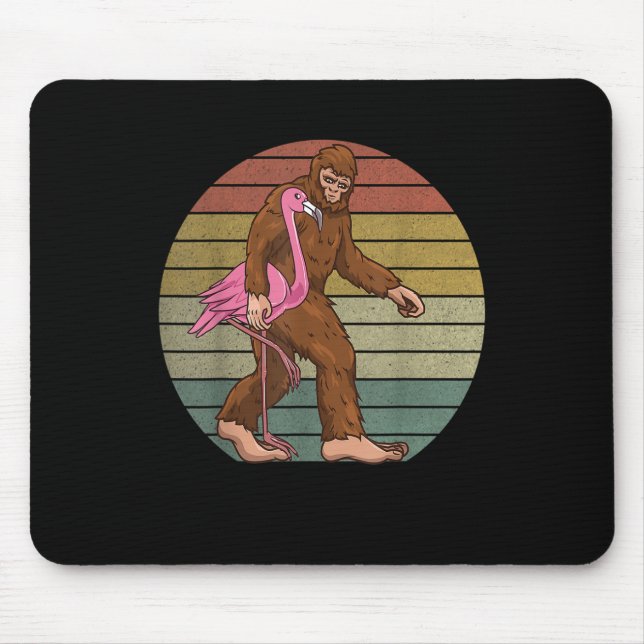 Mousepad Carregando Bigfoot Flamingo Women Men Sasquatch Fu (Frente)
