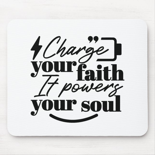 Mousepad Carregue Sua Fé – Citação Cristã Inspiradora (Frente)