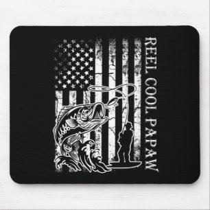 Mousepad Carretel de pesca masculino Papaw legal bandeira a