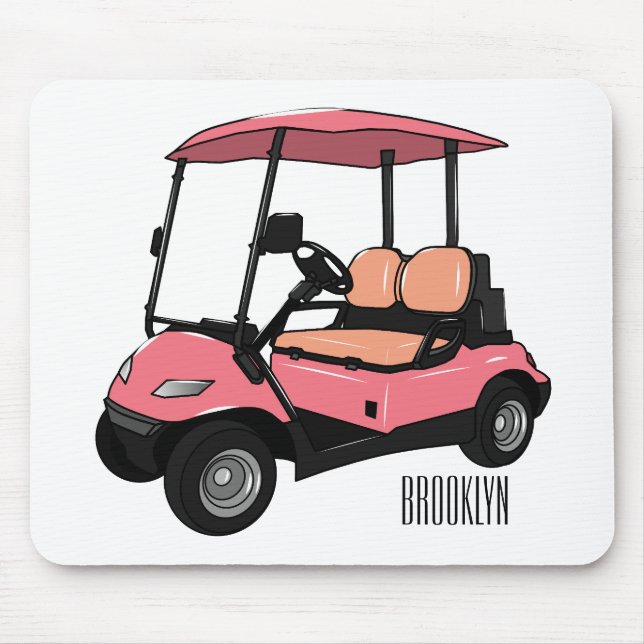 Mousepad Carrinho de golfe / desenho animado de buggy de go (Frente)