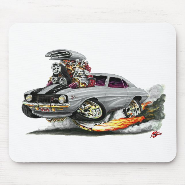 Mousepad Carro 1969 Prata-Preto de Camaro Z28 (Frente)