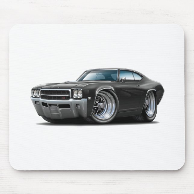 Mousepad Carro 1969 preto de Buick GS (Frente)