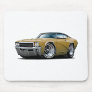 Mousepad Carro 1969 superior Ouro-Preto de Buick GS
