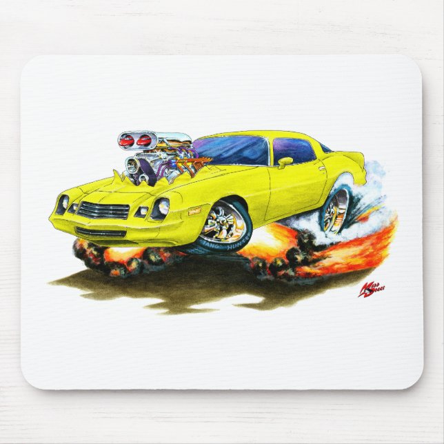 Mousepad Carro 1979-81 amarelo de Camaro (Frente)
