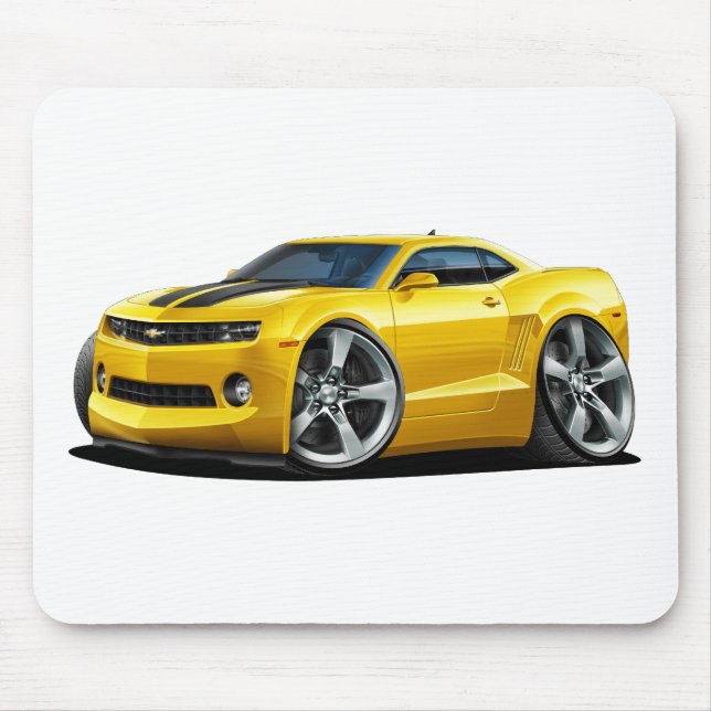 Mousepad Carro 2010-12 Amarelo-Preto de Camaro (Frente)