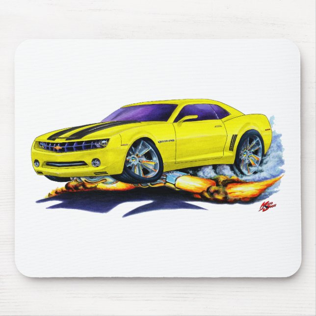Mousepad Carro 2010 Amarelo-Preto de Camaro (Frente)