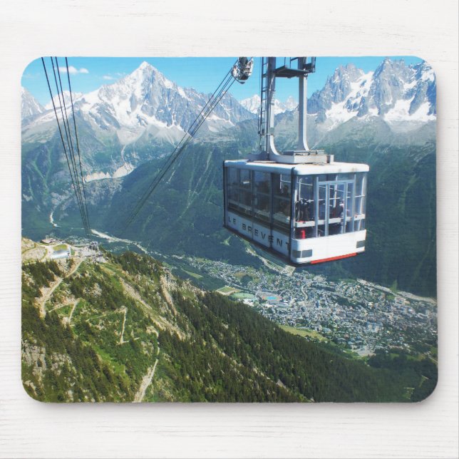 Mousepad Carro a cabo sobre Chamonix (Frente)