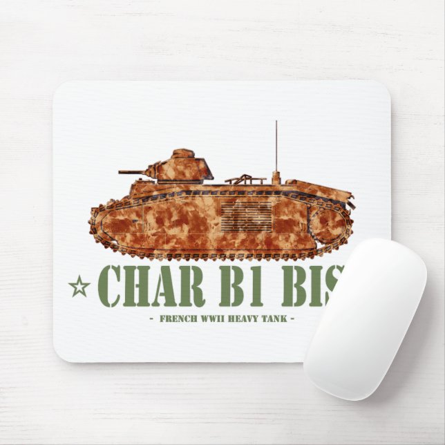 Mousepad Carro B1 bis Segunda Guerra Mundial 2 Tanque pesad (Com mouse)