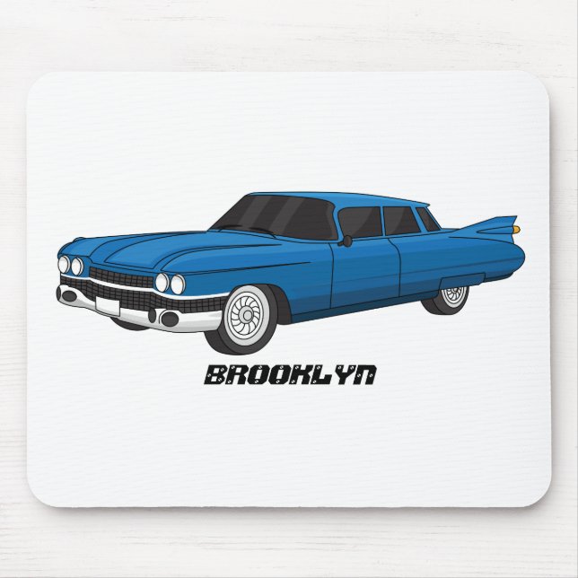 Mousepad Carro clássico azul legal 1959 (Frente)