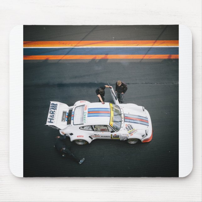 Mousepad Carro clássico branco (Frente)