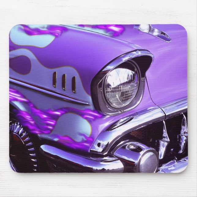 Mousepad Carro clássico: Chevrolet com capô em chamas (Frente)