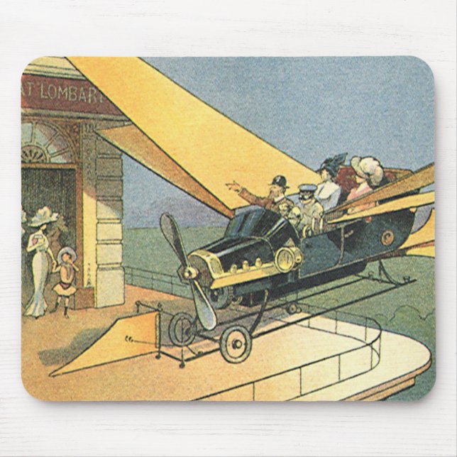 Mousepad Carro conversível Steampunk de ficção científica v (Frente)
