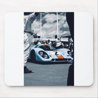 Mousepad Carro de corrida azul e laranja