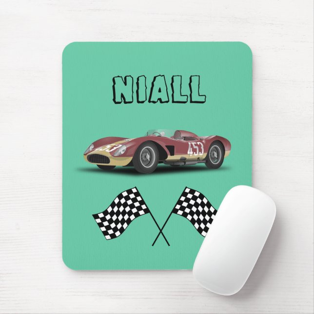 Mousepad Carro de corrida desportivo personalizado (Com mouse)
