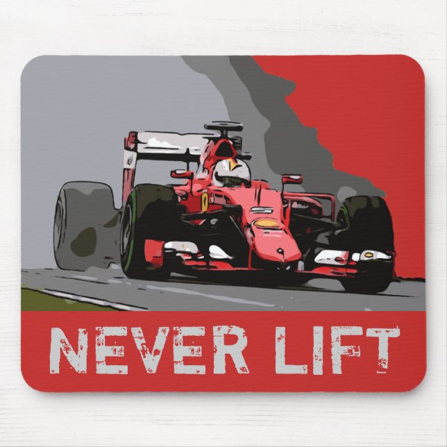 MOUSEPAD CARRO DE CORRIDA VERMELHA - NUNCA LEVANTE (Frente)