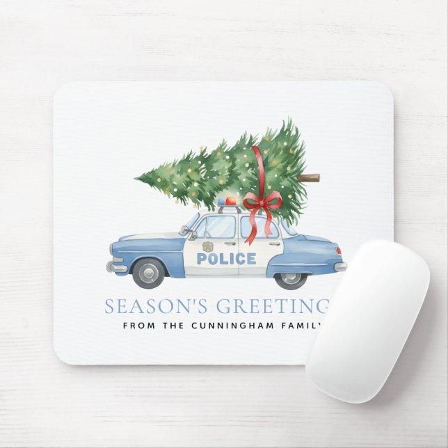 Mousepad Carro de Natal de Policial Moderno Personalizado (Com mouse)