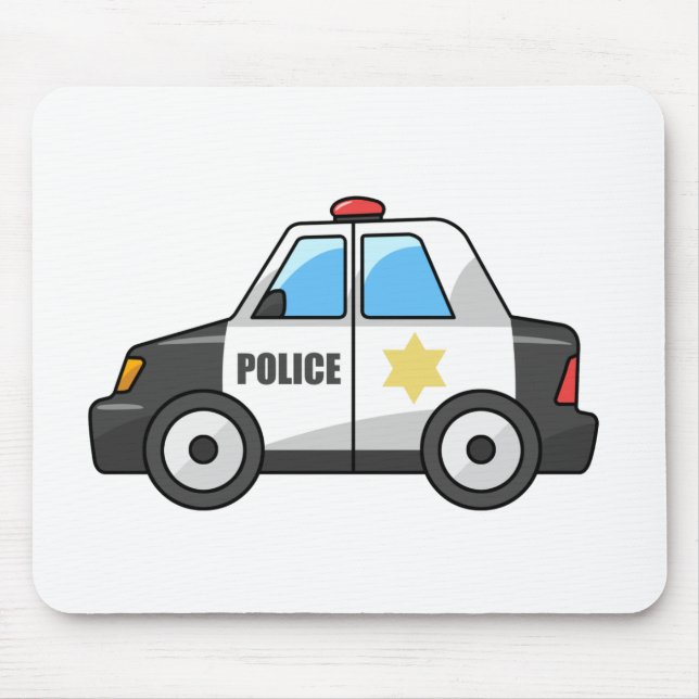 Mousepad Carro de polícia legal dos desenhos animados (Frente)