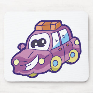 Mousepad Carro de sorriso roxo