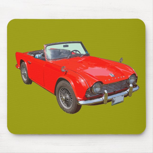 Mousepad Carro Desportivo Convertível Tr4 Red Triumph (Frente)