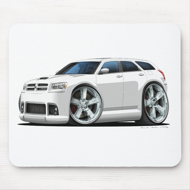Mousepad Carro do branco do magnum de Dodge (Frente)
