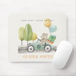 Mousepad Carro do Partido do Ursinho Verde de Aqua Bonito
