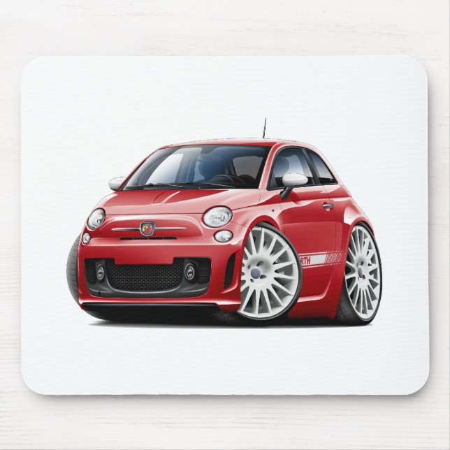Mousepad Carro do vermelho de Fiat 500 Abarth (Frente)