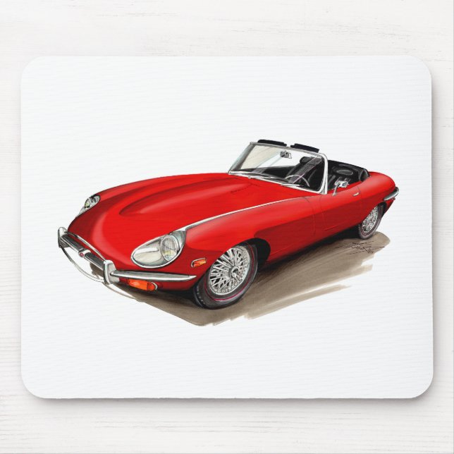 Mousepad Carro do vermelho de Jaguar XKE (Frente)