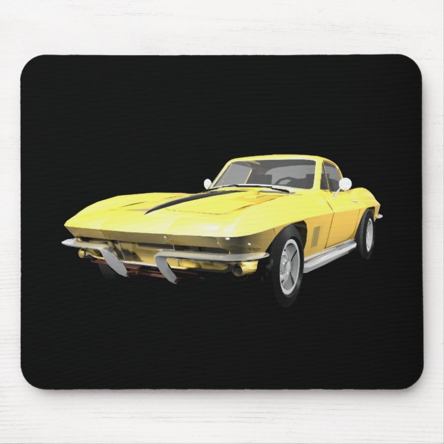 Mousepad Carro Esportivo Corvette 1967: Conclusão Amarela (Frente)