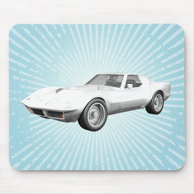 Mousepad Carro Esportivo Corvette 1970: Término Branco: Boc (Frente)