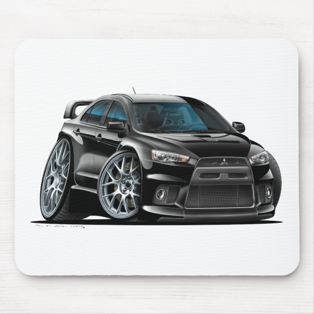 Mousepad Carro preto de Mitsubishi Evo (Frente)