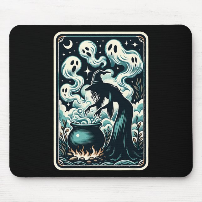 Mousepad Carro Tarô Sobrenatural de Bruxo Cauldron Gótico (Frente)