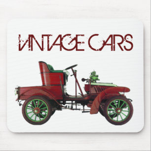 Mousepad CARRO VINTAGE VERMELHO,AUTOMOTIVO CLÁSSICO, branco