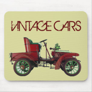 Mousepad CARRO VINTAGE VERMELHO,AUTOMOTIVO CLÁSSICO, Creme