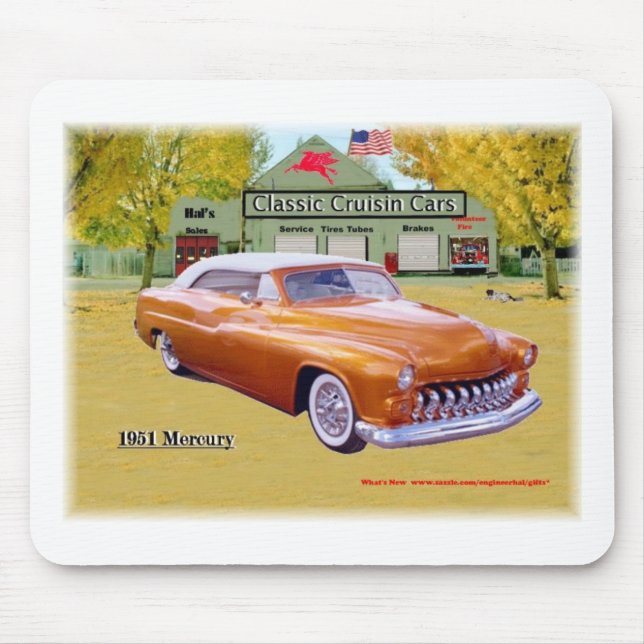Mousepad Carros clássicos de Cruisin Mercury 1951 Mousrpad (Frente)