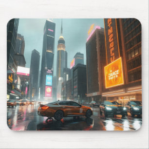 Mousepad Carros da Cidade de Arranhacéus Cyberpunk
