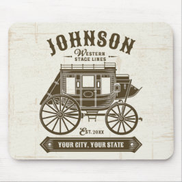 Mousepad Carruagem de Stagecoach Ocidental Antiga do NOME P