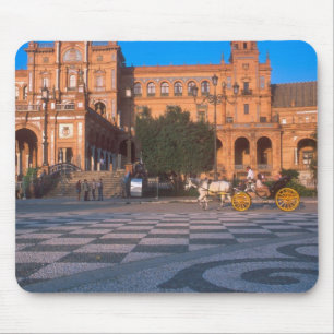 Mousepad Carruagem puxada a cavalo na Plaza de Espana em