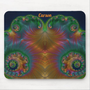 Mousepad CARSON ~ Green Orange Yellow and Blue Design