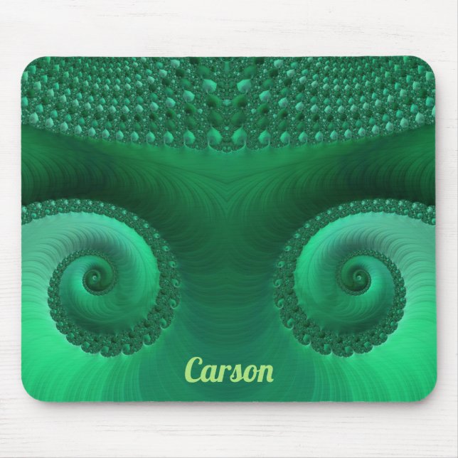 Mousepad CARSON ~ Zany Shades de Padrão Fratural Verde (Frente)