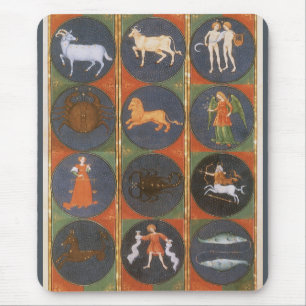 Mousepad Carta Celeste Vintage do Zodíaco Astrológico, 1475