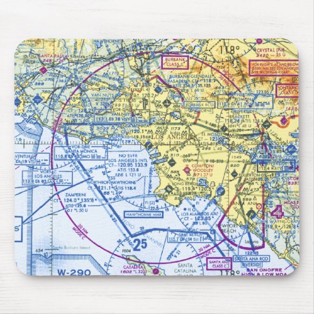 Mousepad Carta de navegação piloto para Socal (Frente)