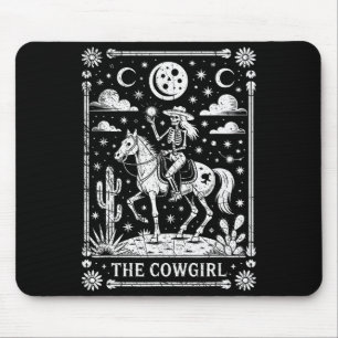 Mousepad Carta de Tarot de Vaqueira Esqueleto Cavalgando Ca