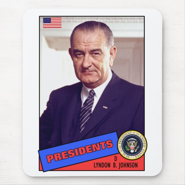 Mousepad Cartão de beisebol de Lyndon B. Johnson (Frente)