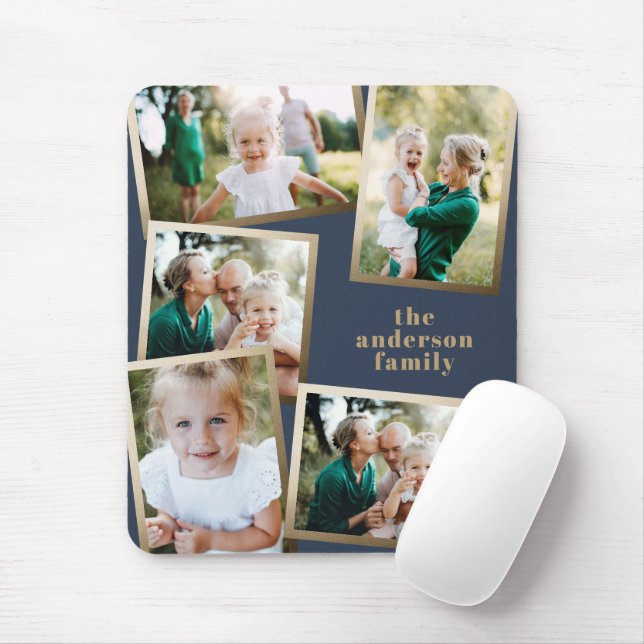 Mousepad Cartão de feriado para multifamília de fotografias (Com mouse)