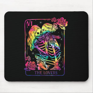 Mousepad Cartão de Tarot dos Amantes Goth Tie Dye Beijando 