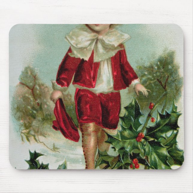 Mousepad Cartão do Natal do Victorian que descreve um (Frente)